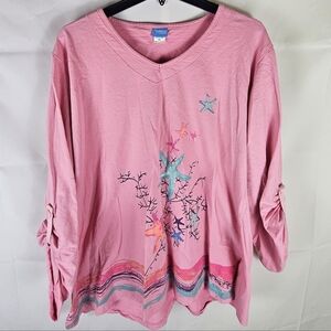 Comfort Corner Stars Blouse Top Size XL | Casual Kidcore School Preschool Cotton